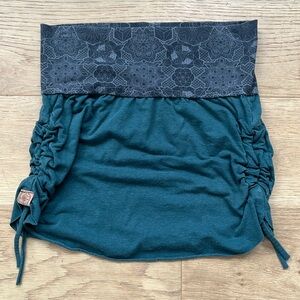 Hemp Organic Cotton Cinch Mini Skirt / handmade / size small